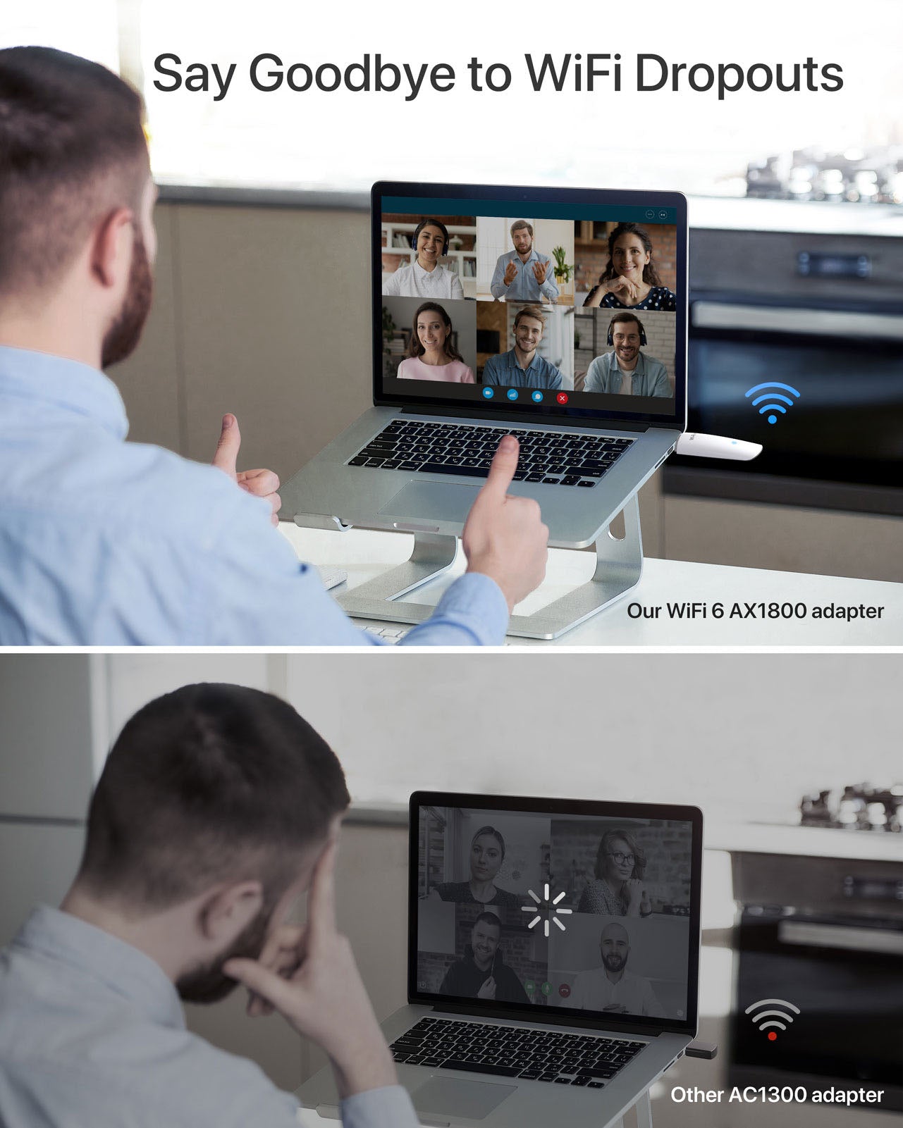 BrosTrend 1800Mbps USB WiFi 6 Adapter Delivers Smooth Download and Upload with 4 Data Streams MU-MIMO