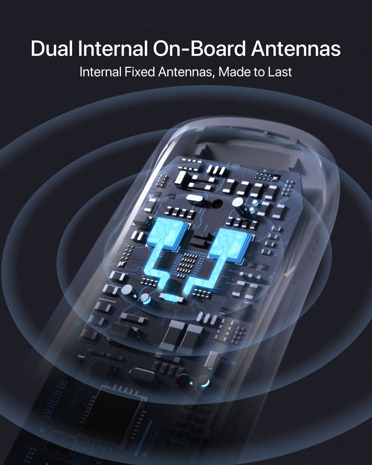 BrosTrend 1800Mbps USB WiFi 6 Adapter with 2 Internal WiFi Antennas for Broader WiFi Coverage