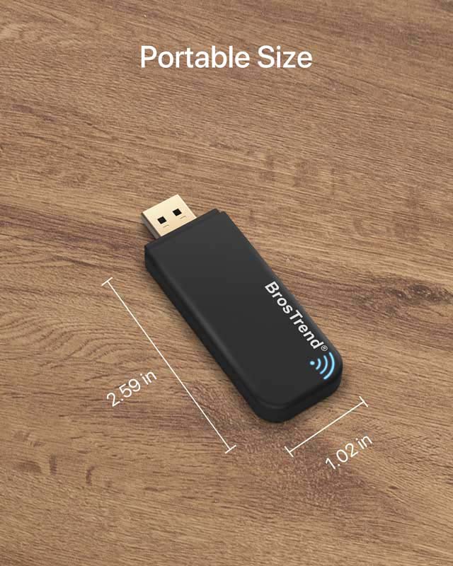 Portable size of the BrosTrend usb wifi adapter
