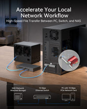 Charger l'image dans la galerie, 10 Gbps PCIe Network Card for 10GbE Network Setup Connecting Desktop PC NAS and 10GbE Switch for Fast File Transfers Backup and Media Workflows