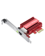 Charger l'image dans la galerie, 10 Gbps PCIe Network Card with 10GbE RJ45 Ethernet Port PCIe 4.0 x1 Interface Aluminum Heatsink Standard and Low Profile Bracket for Desktop PC Wired Network Upgrade