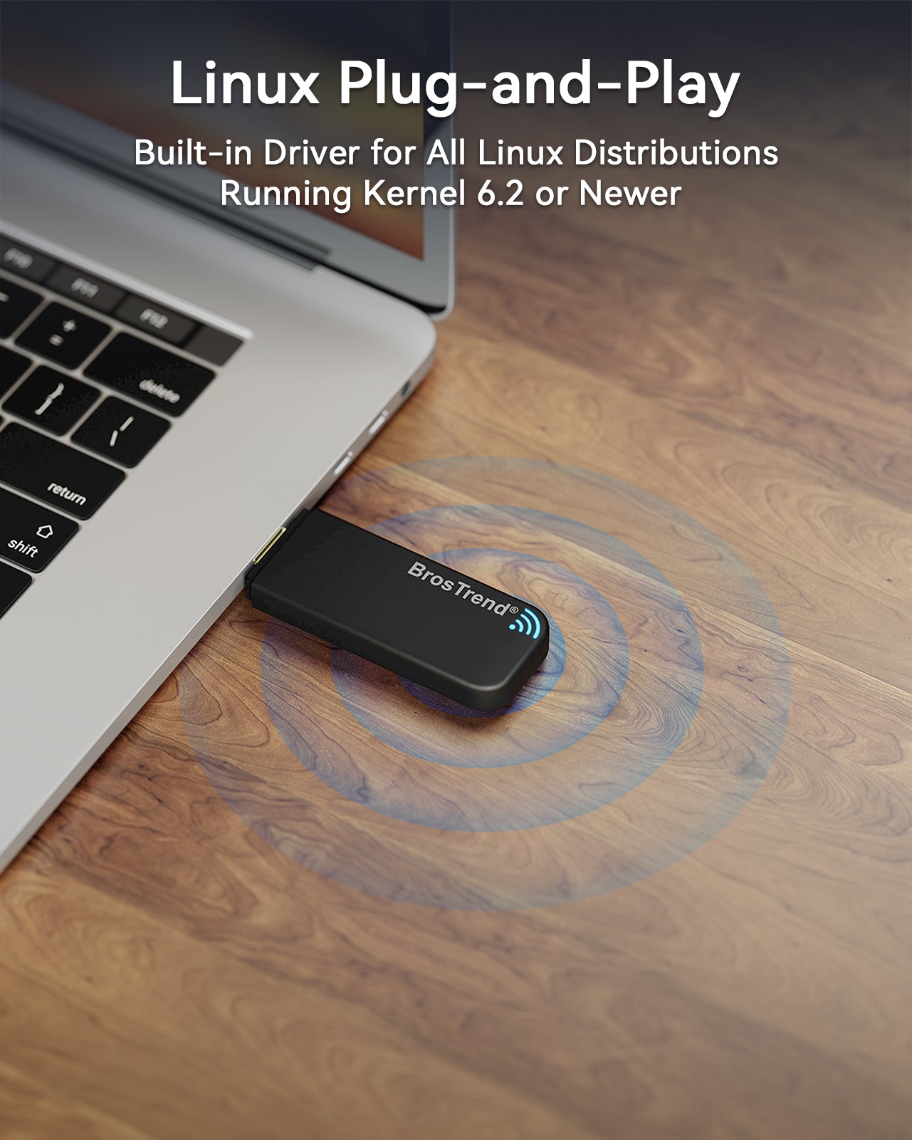 BrosTrend AC1200 Linux WiFi Adapter for PC Compatible with Ubuntu Mint Kali | USB WiFi Adapter Linux for Raspberry Pi, Zorin, Debian, Kubuntu, PureOS, Mate, Windows etc, WiFi Dongle Dual Band 5GHz 2.4GHz (Model: AC1L)