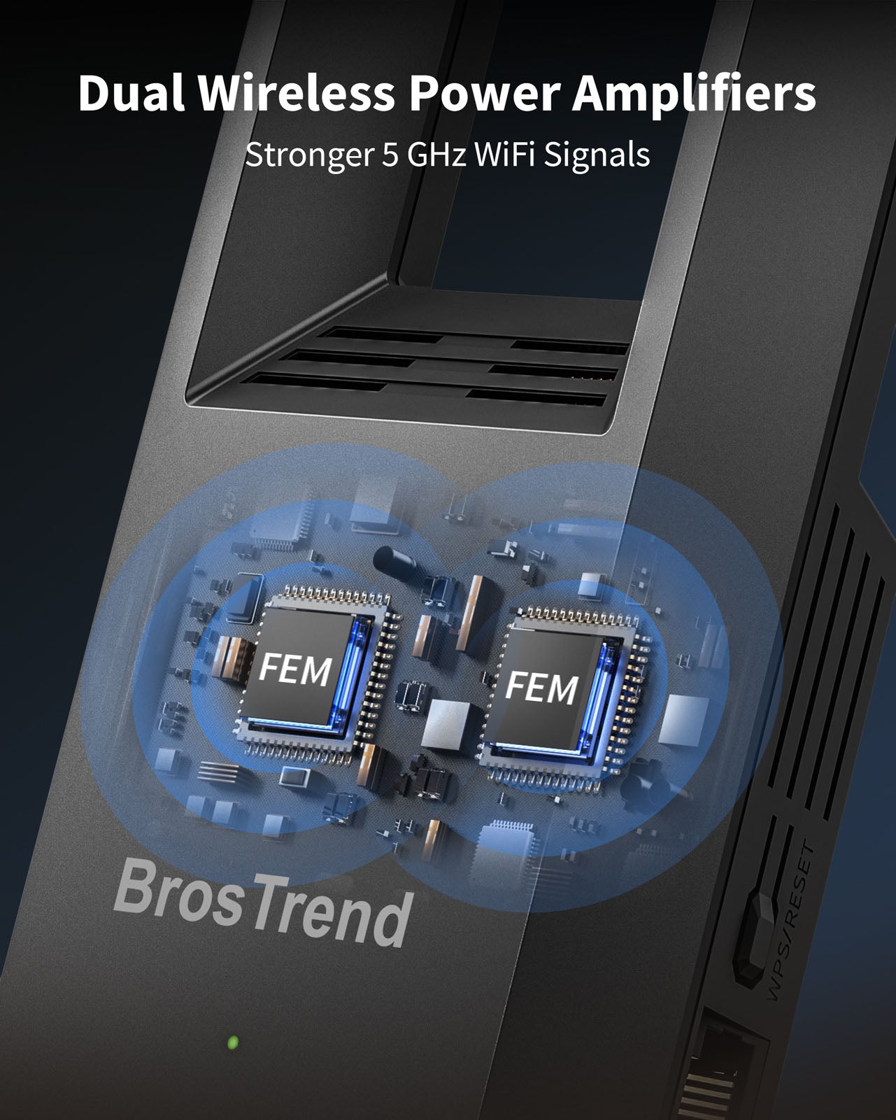 AC1200 WiFi Access Point Featuring Dual Wireless Power Amplifiers for Stronger 5 GHz WiFi Signals and Enhanced Coverage Supporting Beamforming Technology and Directing Signals towards Devices