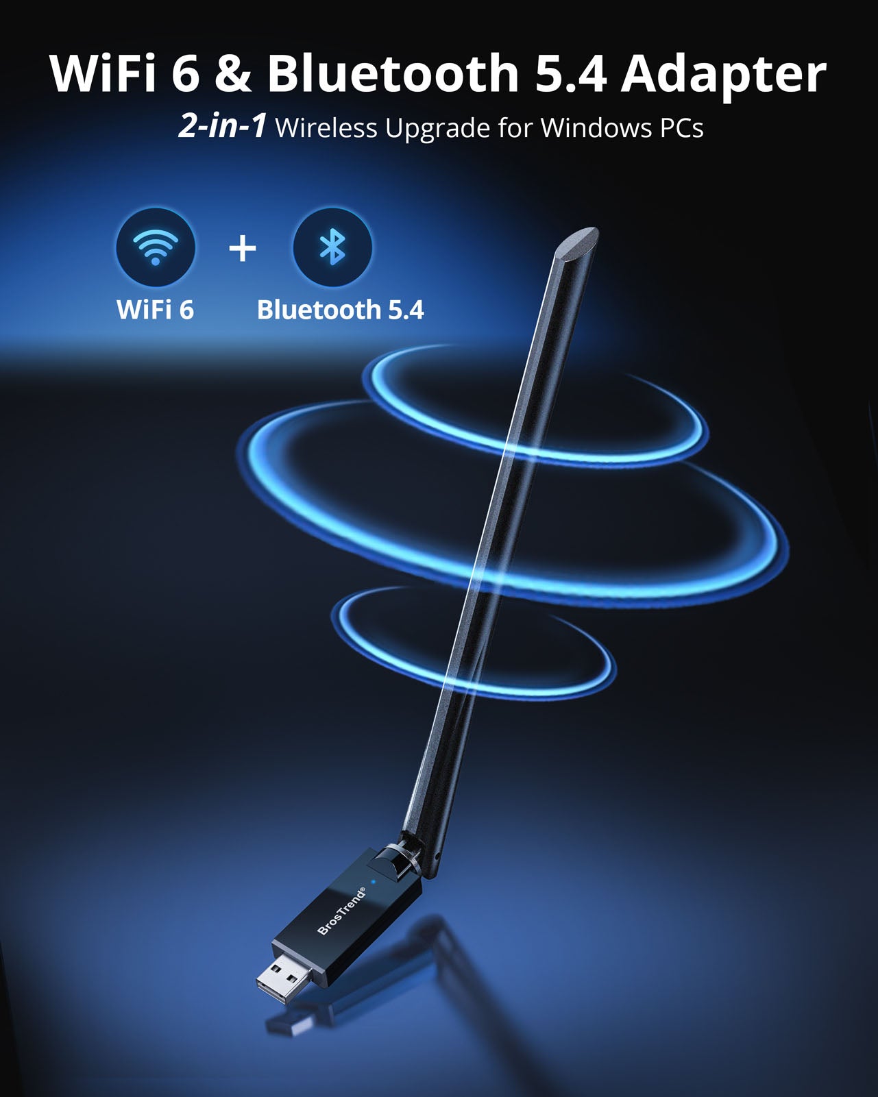 AX900 USB WiFi 6 and Bluetooth Adapter Featuring WiFi 6 AX900 Dual Band Performance and Bluetooth 5.4 Wireless Connectivity Upgrade for Windows PC