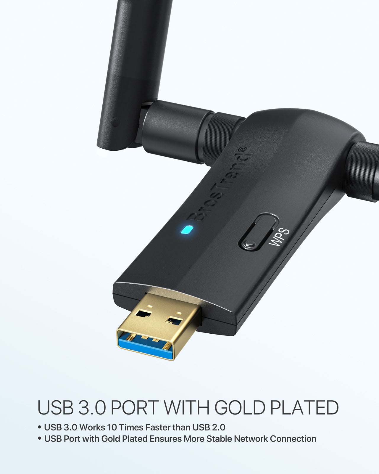 BrosTrend 1200Mbps Linux Compatible USB WiFi Adapter with USB 3.0 Port Which Is 10 Times Faster Than USB 2.0 Delivers Stable Wireless Connection for Linux Hardware