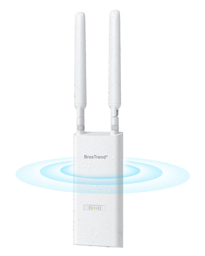 BrosTrend AC1200 Outdoor WiFi Access Point Connects to Your Existing Router via Wired Uplink and Boosts WiFi Signals Outdoors Delivers Dual-band Speeds up to 867 Mbps on 5 GHz and 300 Mbps on 2.4 GHz Fast Connection for Streaming Video Calls and Browsing
