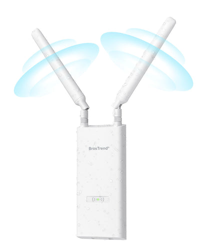 BrosTrend AC1200 Outdoor WiFi Extender Connects to Your Existing Wireless Router and Extends WiFi Signal to Garden Yard or Poolside Delivers Dual-band Speeds up to 867 Mbps on 5 GHz and 300 Mbps on 2.4 GHz Perfect for Streaming Video Calls and Browsing