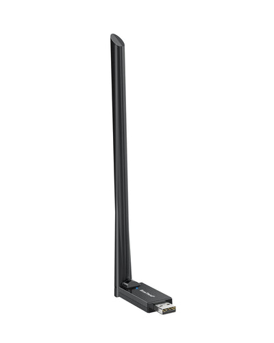 BrosTrend AX900 Linux Compatible USB WiFi 6 Adapter Supports Dual Band Wireless Connection and Delivers up to 600 Mbps on 5 GHz or 286 Mbps on 2.4 GHz Works with Debian-Based Operating Systems and Windows 11 10 7 Comes with a High-Gain External Antenna
