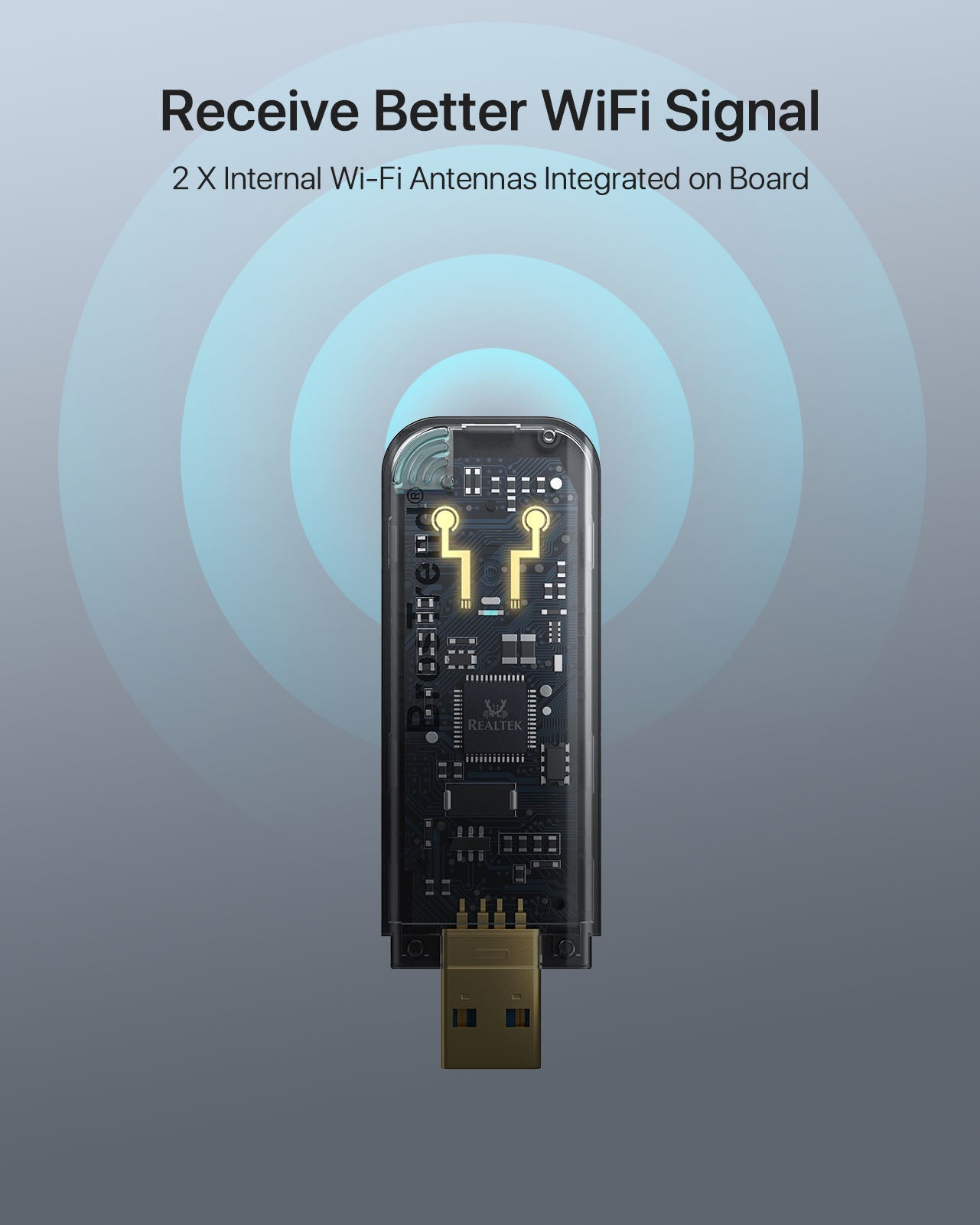 BrosTrend Linux Compatible USB WiFi Adapter with Internal WiFi Antennas Boosts Better Wireless Signal on Your Linux Devices