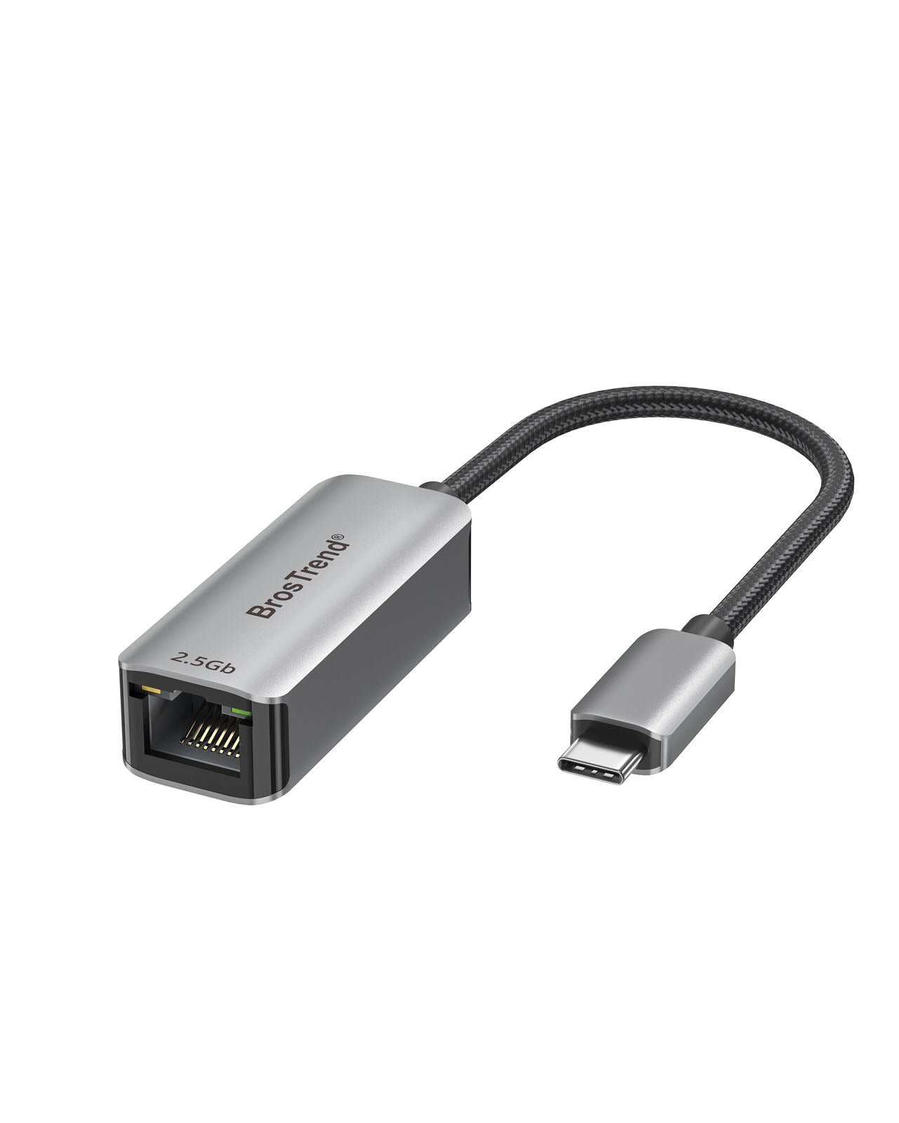 BrosTrend USB-C to 2.5 Gbps Ethernet Adapter Comes with the High-speed USB 3.2 Type-C Connector and RJ45 2.5G LAN Port Perfect for Upgrading Your MacBook Laptop PC iPad iPhone to Faster Wired Speed Ideal for Smooth Streaming Gaming and Large File Transfers
