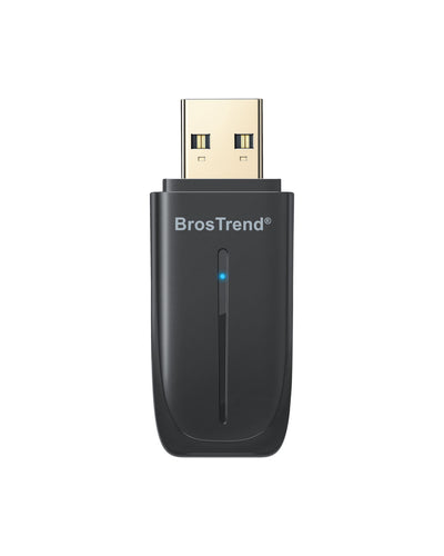 BrosTrend USB WiFi 6 and Bluetooth 5.4 Combo Adapter for Desktop and Laptop Computer PC AX900 Dual Band Wireless Speeds Up to 600 Mbps on 5 GHz 287 Mbps on 2.4 GHz Connects up to 5 Bluetooth Devices Headphones Mouse Keyboard Speaker Printer Compatible with Windows 11 and 10 Preloaded Driver Supports OFDMA Beamforming WPA3 USB 2.0
