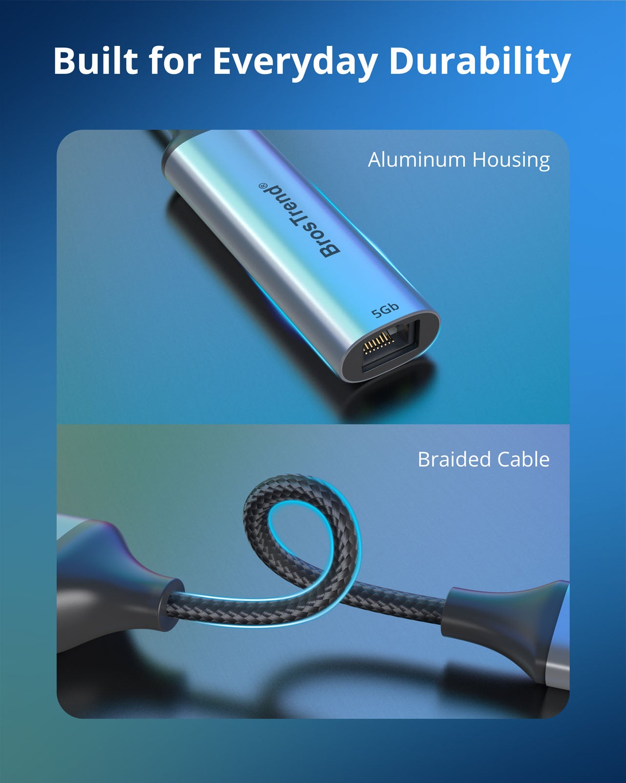 USB-A To 5 Gbps Ethernet Adapter Featuring Durable Aluminum Housing And Braided Cable For Everyday Reliability The Compact Ethernet Adapter Provides Improved Heat Dissipation Enhanced Cable Durability And Portable Design For Home Office And Travel Use