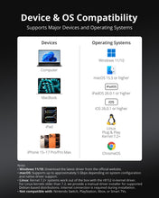 Load image into Gallery viewer, USB-C to Ethernet Adapter Supports Windows 11 and 10 macOS Linux ChromeOS iPadOS and iOS with Compatibility for Laptops Desktop PCs MacBooks iPads with Driver Requirements and Maximum Ethernet Speed Varying by Operating System