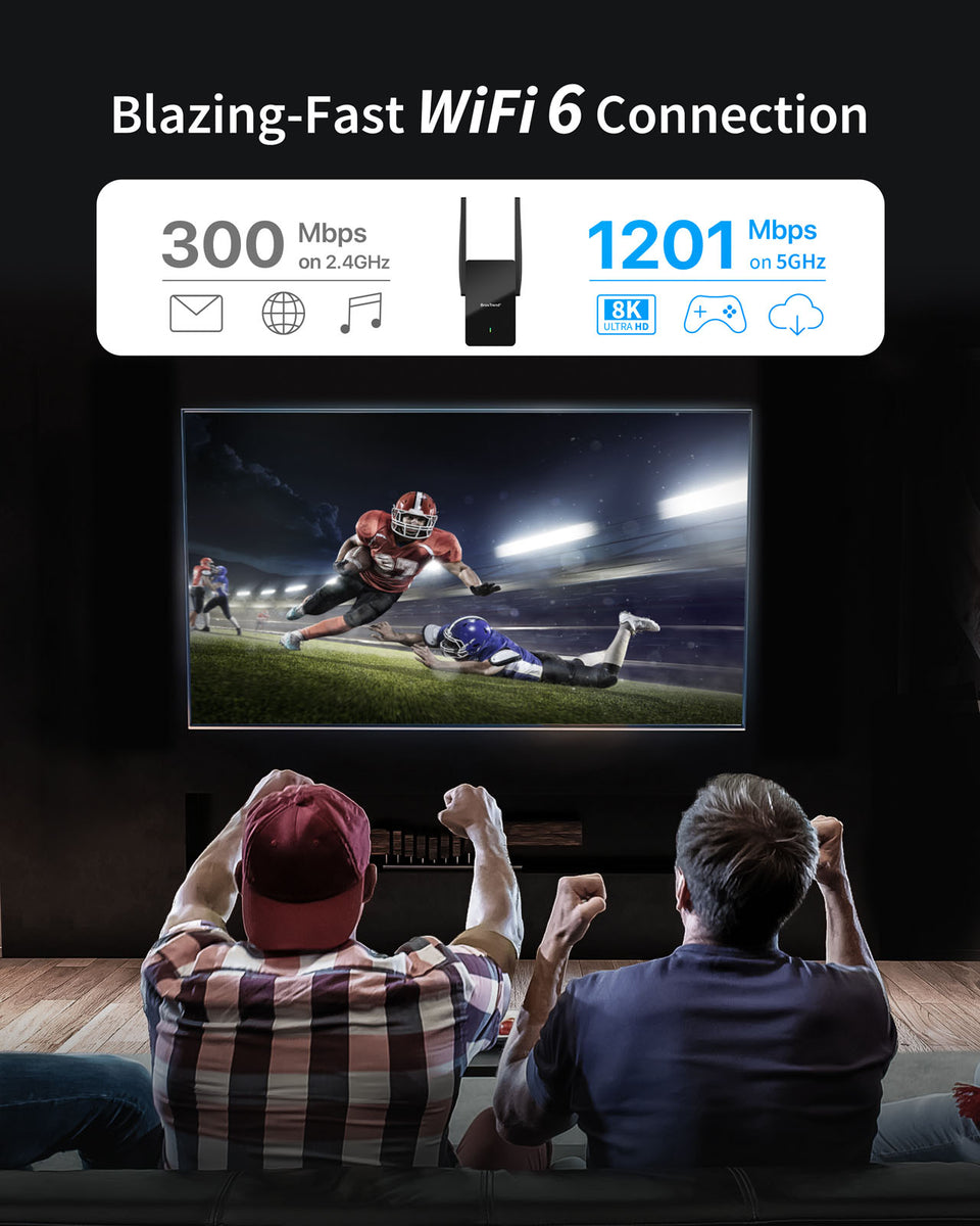 BrosTrend AX1500 WiFi Extender | Gigabit Ethernet Port | Easy Setup ...