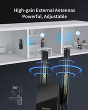 Load image into Gallery viewer, WiFi 6 Extender Offers Better Range with Its 180-degree Rotatable External Powerful Antennas Say Goodbye to Dropouts Even in Areas with Walls and Floors