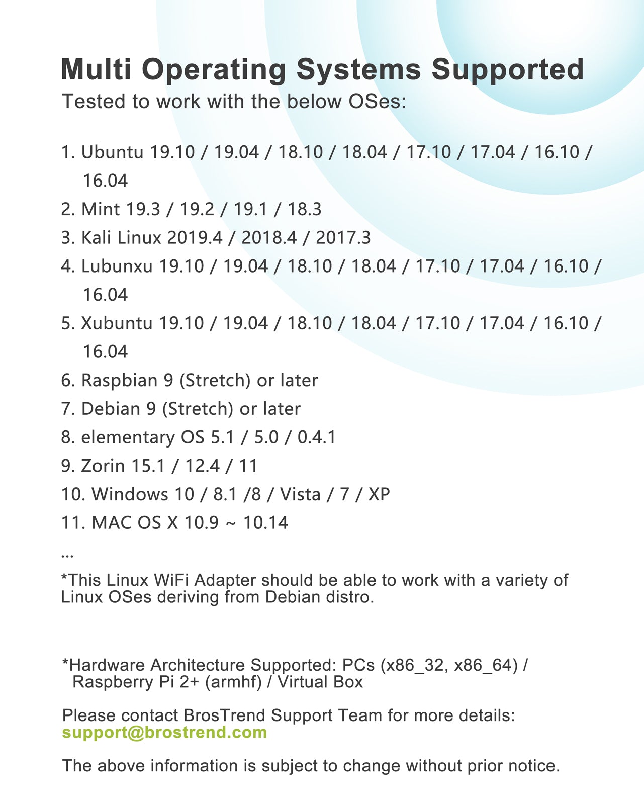 BrosTrend 650Mbps Linux Adaptador WiFi USB For ES Market
