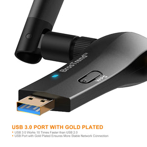 BrosTrend 1200Mbps Long Range USB WiFi Dongle Adapter For UK Market