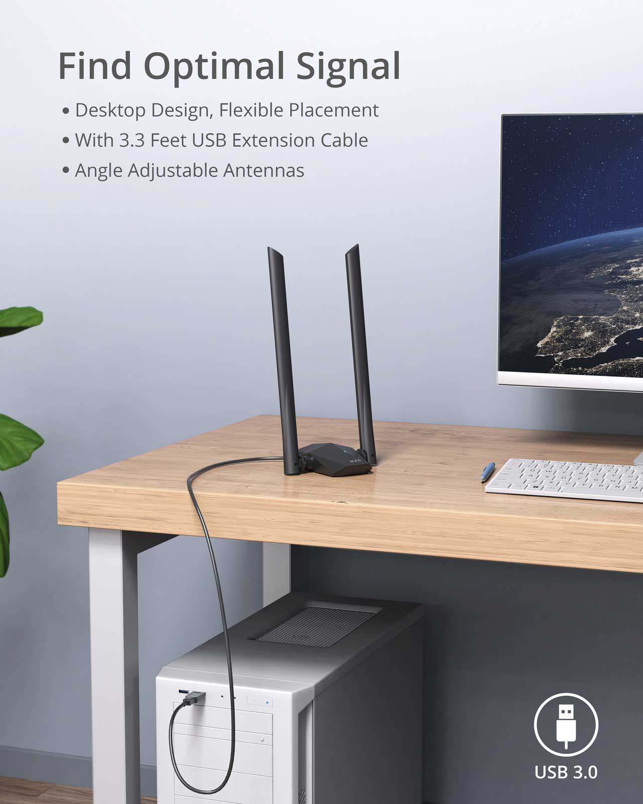 BrosTrend USB WiFi 6 Adapter, 1800Mbps