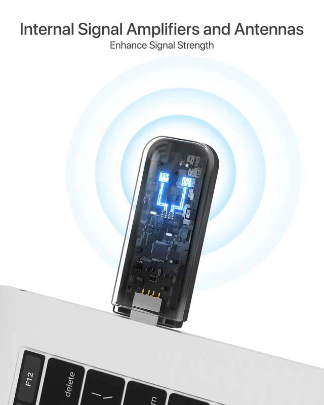 Wifi network adapter with advanced 802.11 ac dual band wifi technology, extend your WiFi range to get better WiFi network connection.