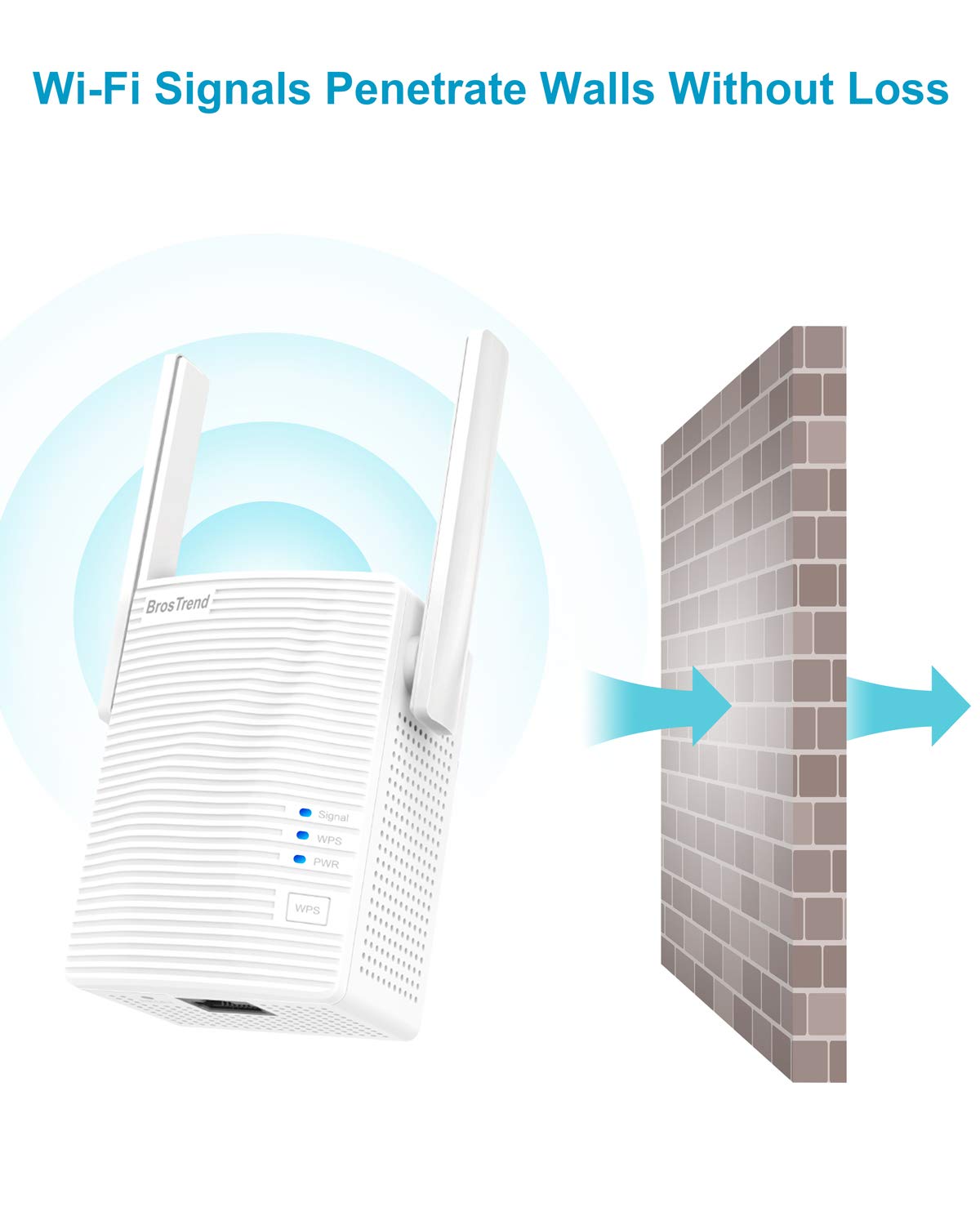 BrosTrend 1200Mbps WiFi Range Extender for CA Market